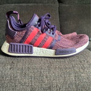Adidas Purple and Red NMD Sneakers with Boost Midsole